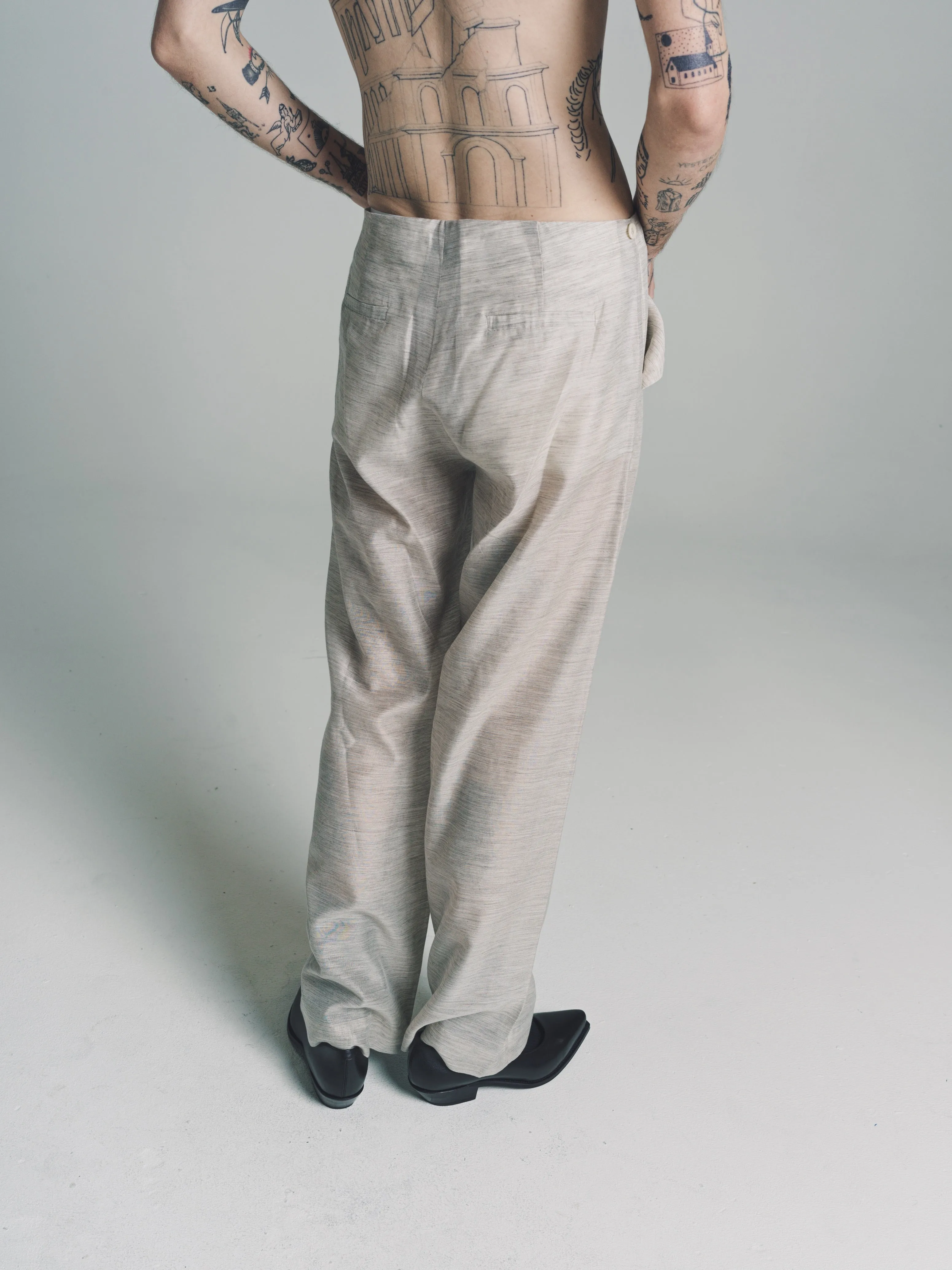 No.205 Heather Grey Yak Blend Trousers
