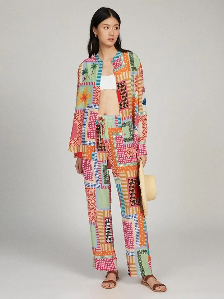 Paige-C Trouser in Palm Tree print