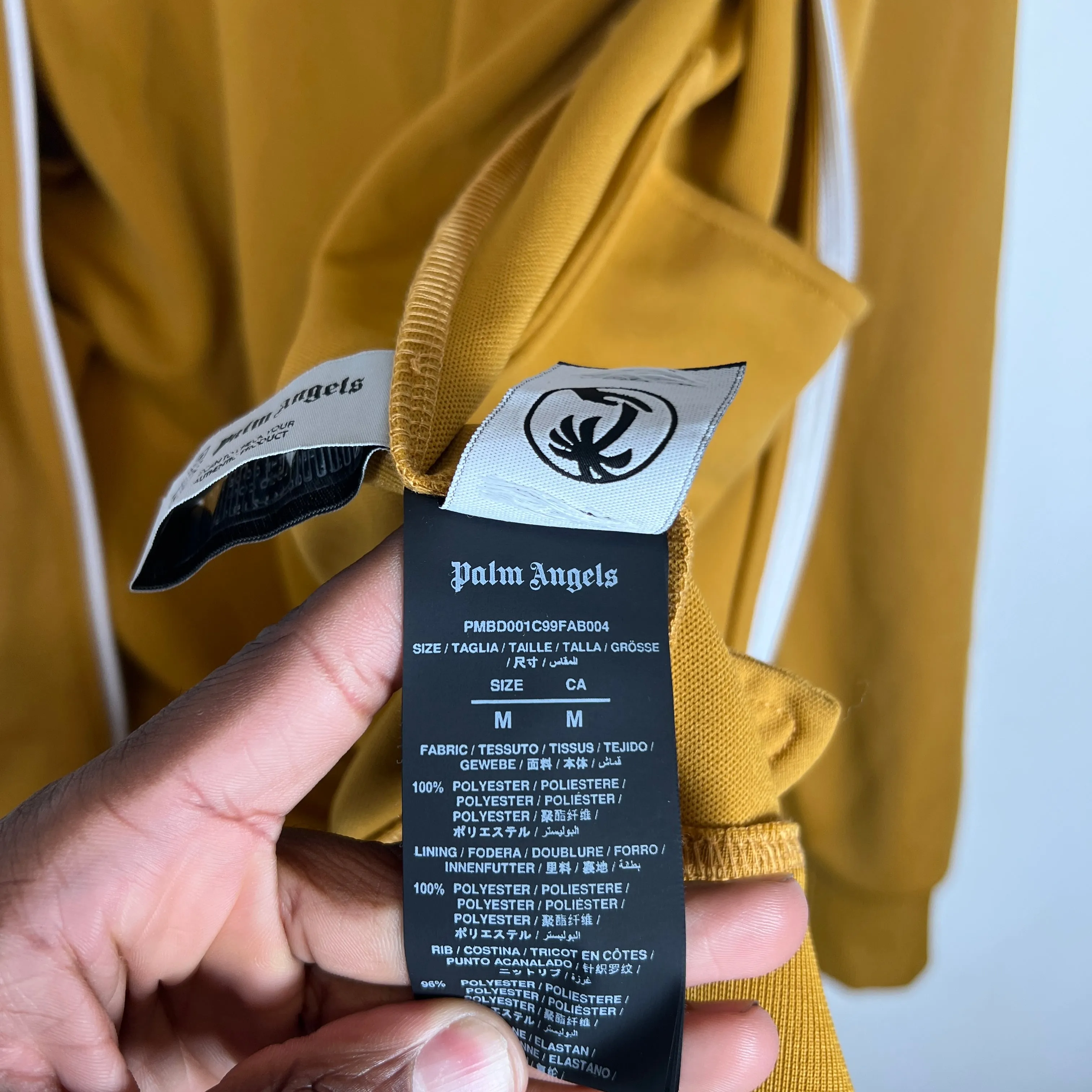 Palm Angels Mustard Yellow Track Jacket Size M
