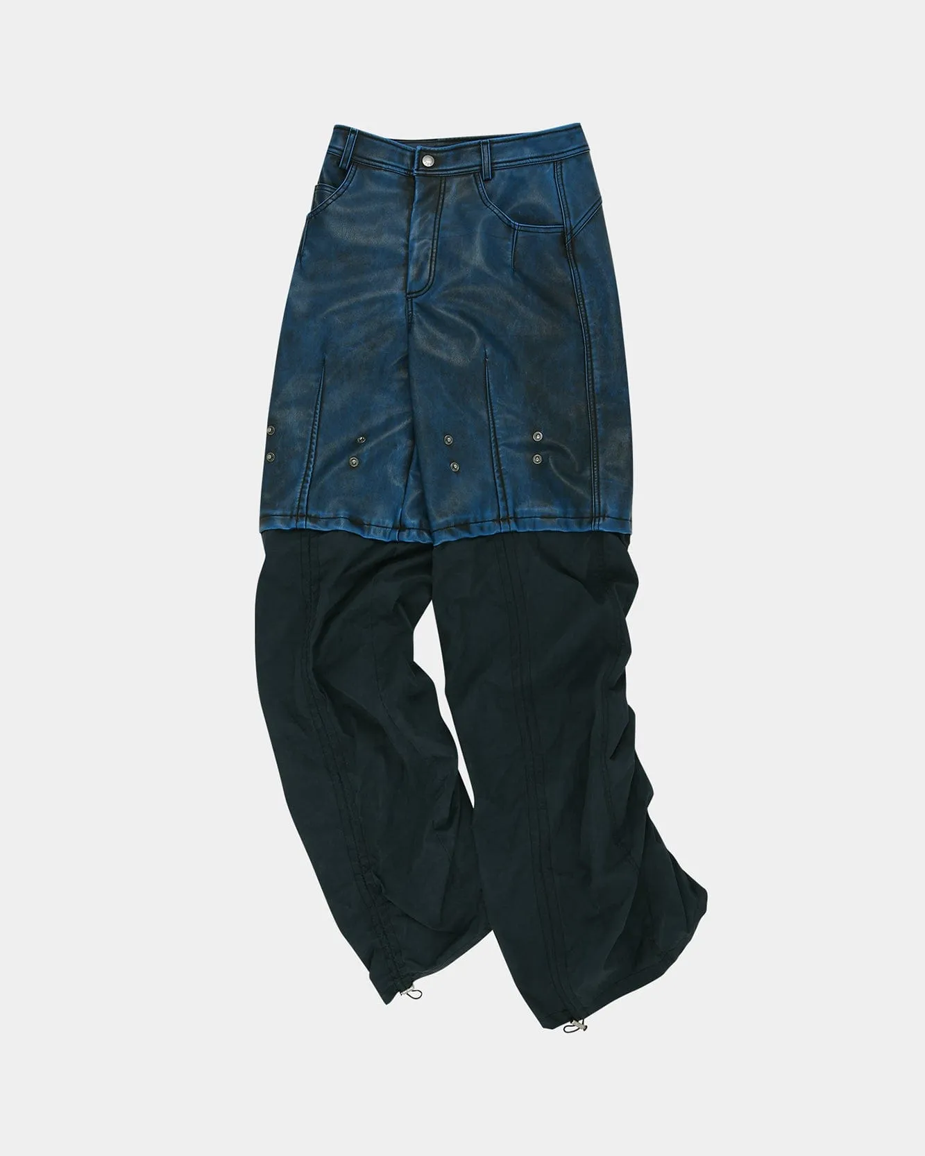 PARACHUTE GEAR FAUX LEATHER PANTS apa771w(BLUE)