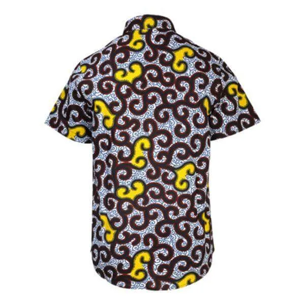 PATTERNED ANKARA SHORT-SLEEVE SHIRT FOR BOYS