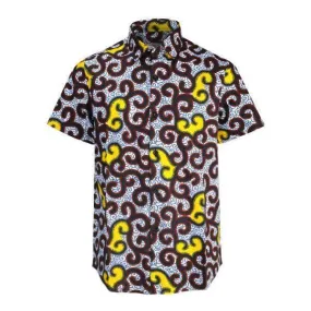 PATTERNED ANKARA SHORT-SLEEVE SHIRT FOR BOYS