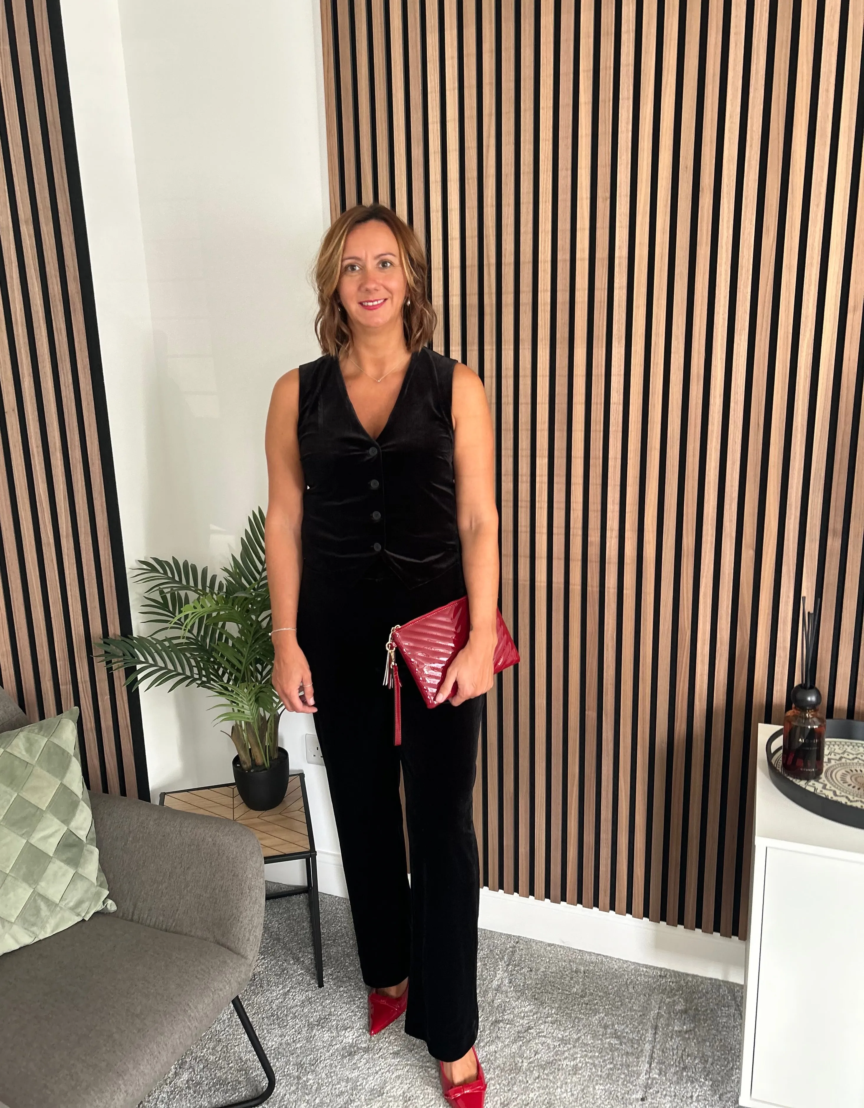 PERLINA BYoung Bootleg Velvet Trouser