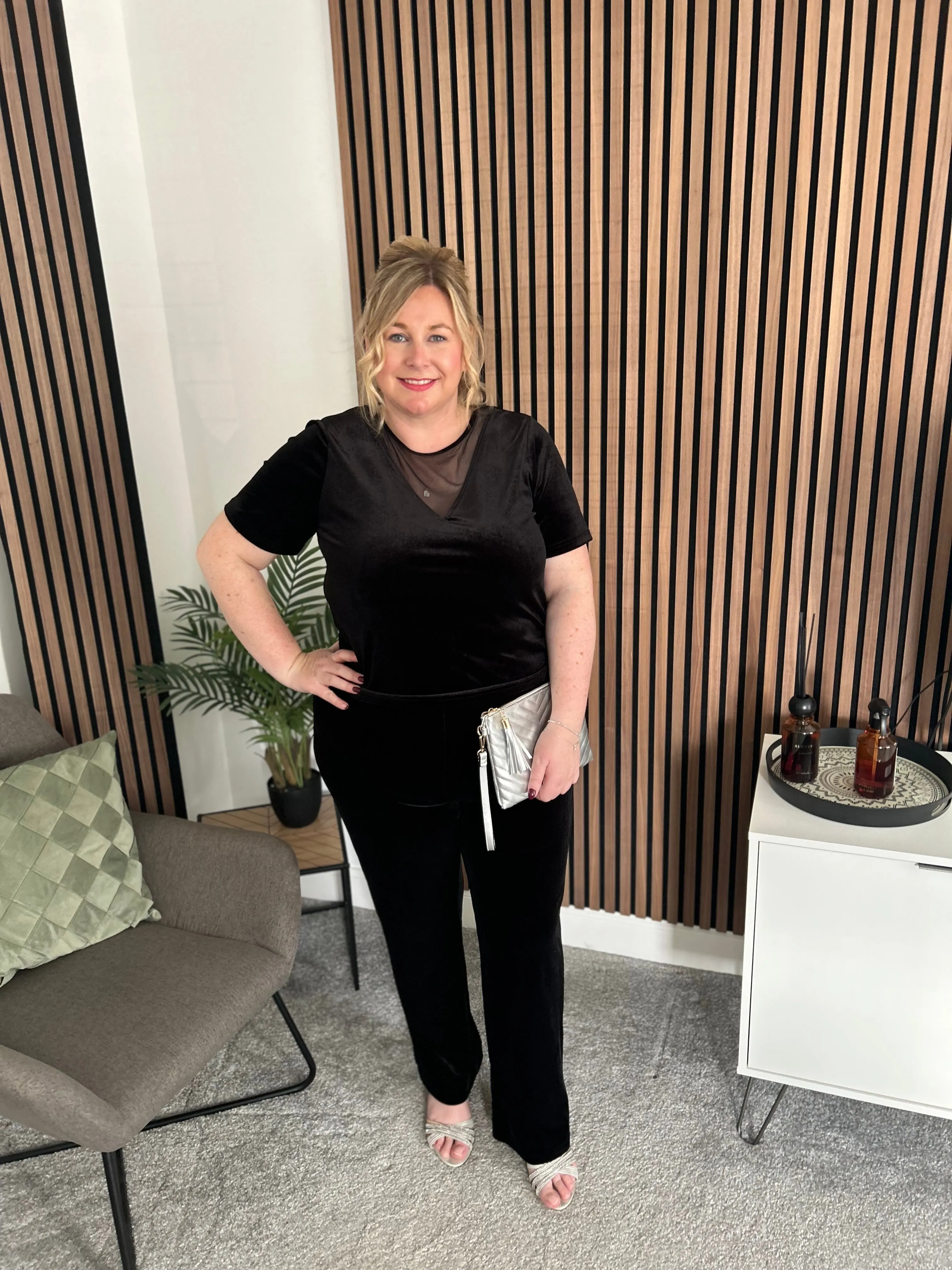 PERLINA BYoung Bootleg Velvet Trouser