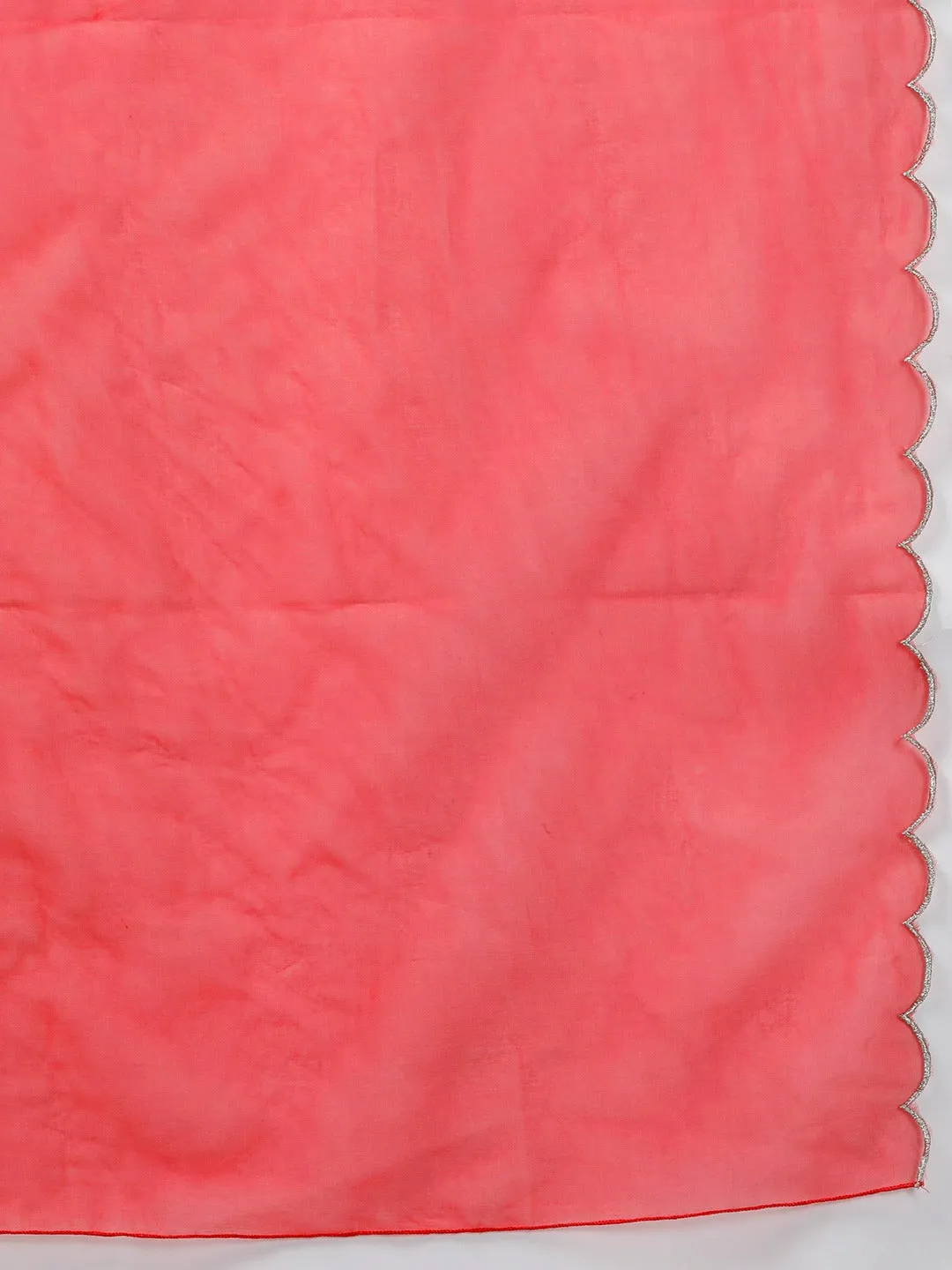 Pink Mirror Work Dupatta Set