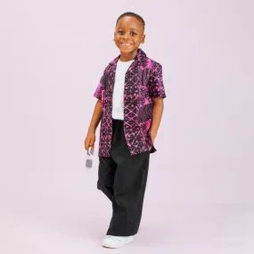 PINK SHORT SLEEVE SHIRT AND TROUSER SET