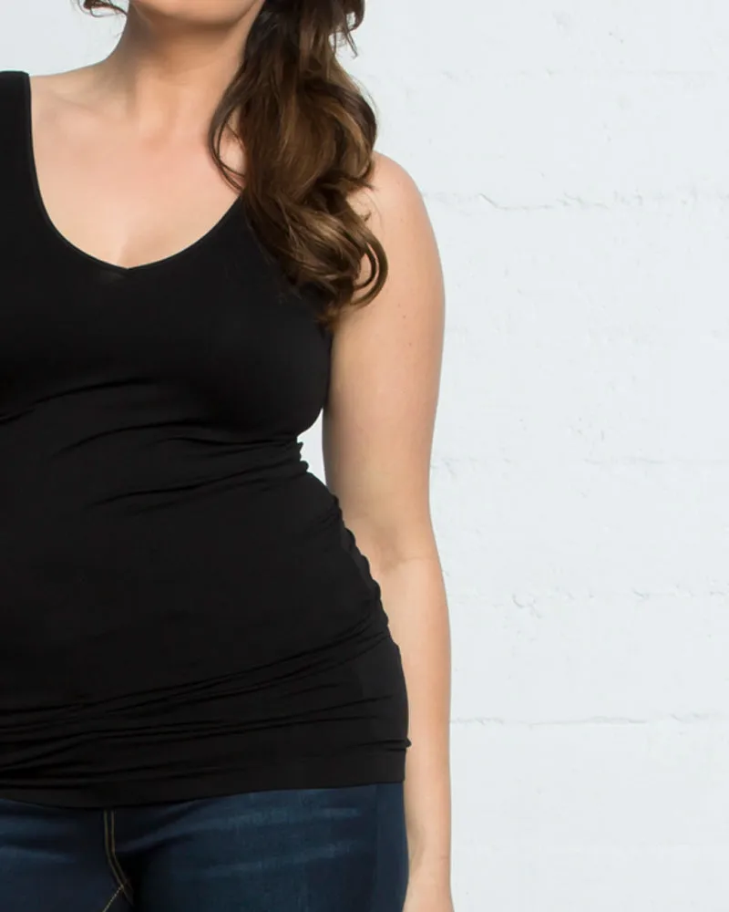 Plus Size V-Neck Tank by Skinnytees