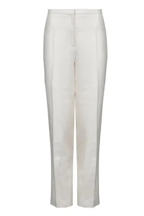 Raw Silk Trousers in Latte - Pandora