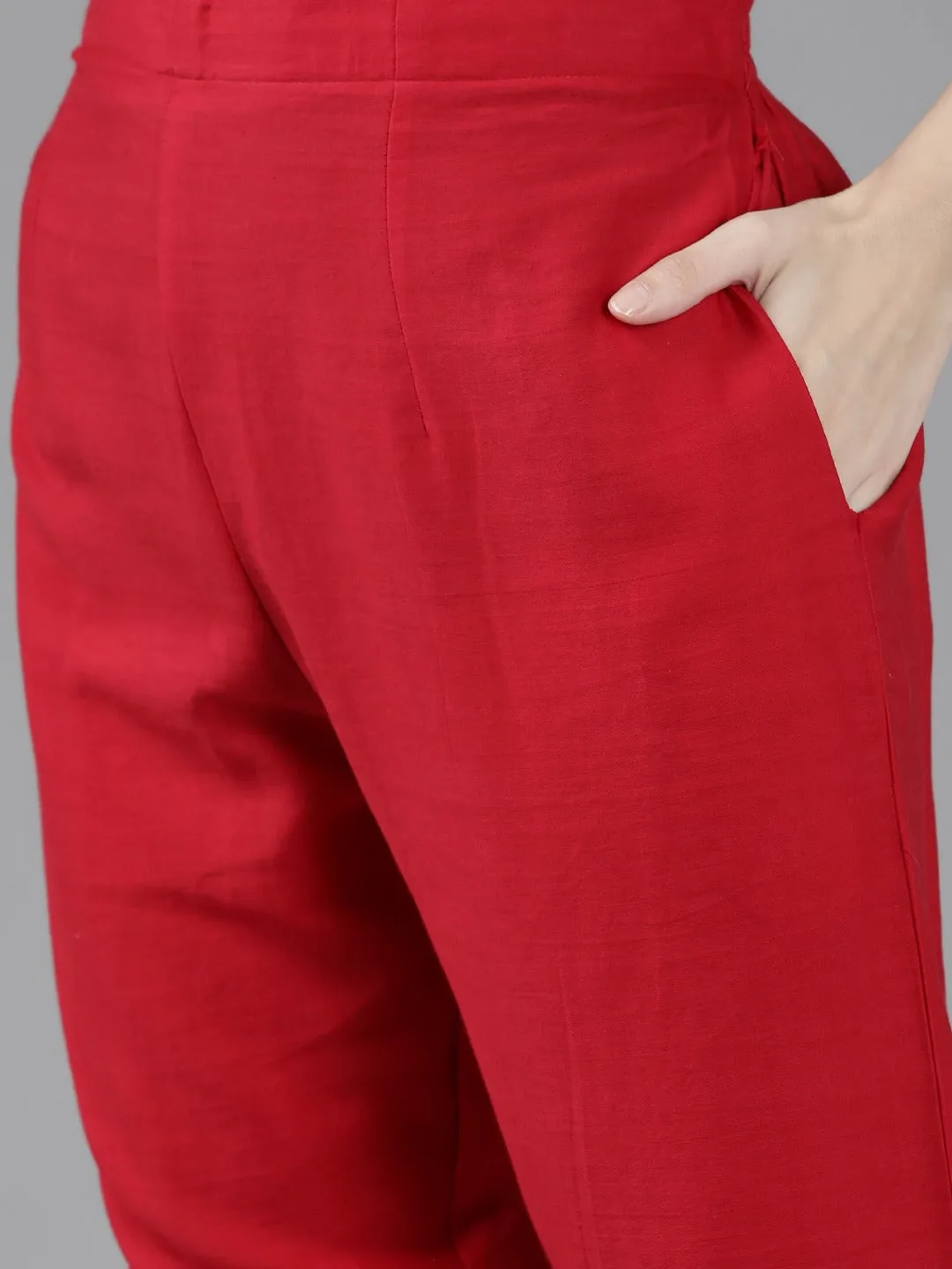 Red Sequinned Dupatta Set