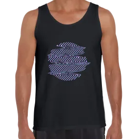 Retro Futuristic Glitch Tank Top Sphere Shape with & Defect Effects Design