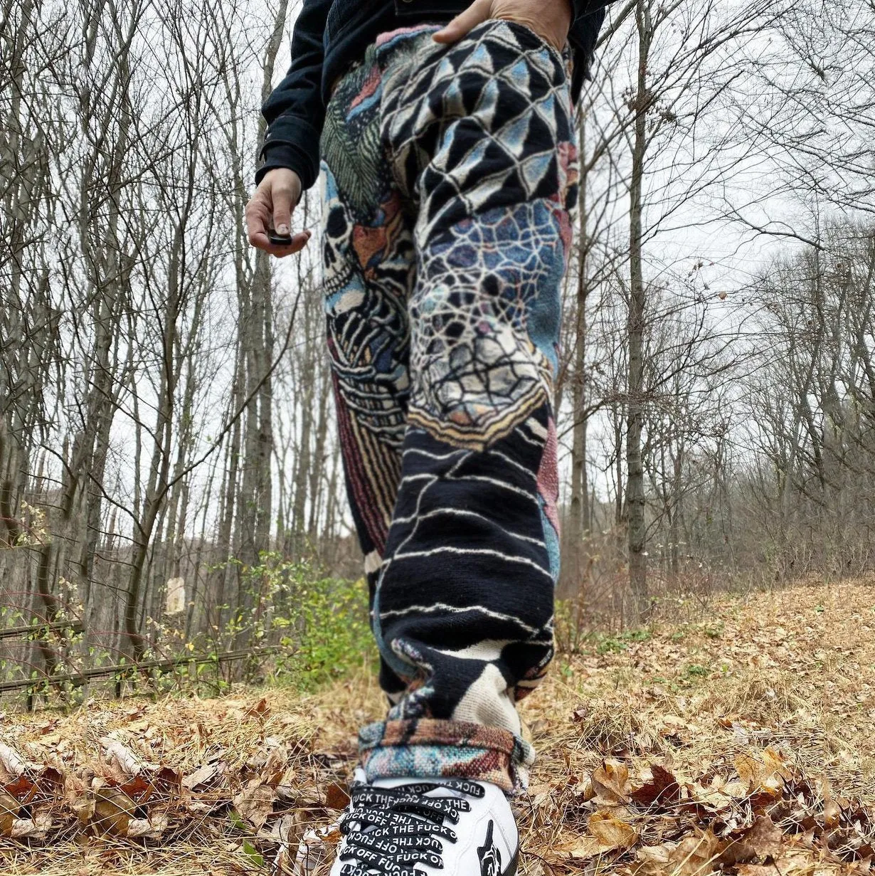 Retro street style fashion straight-leg trousers
