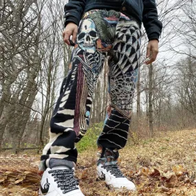 Retro street style fashion straight-leg trousers