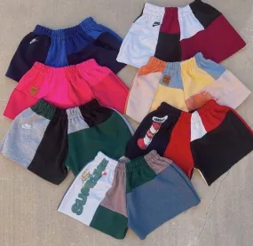 Reworked Cut and Sew Shorts made using Nike, Puma, Fila, Reebok, Under Armour, Adidas, and Other Branded Vintage Trousers - Style # CR625