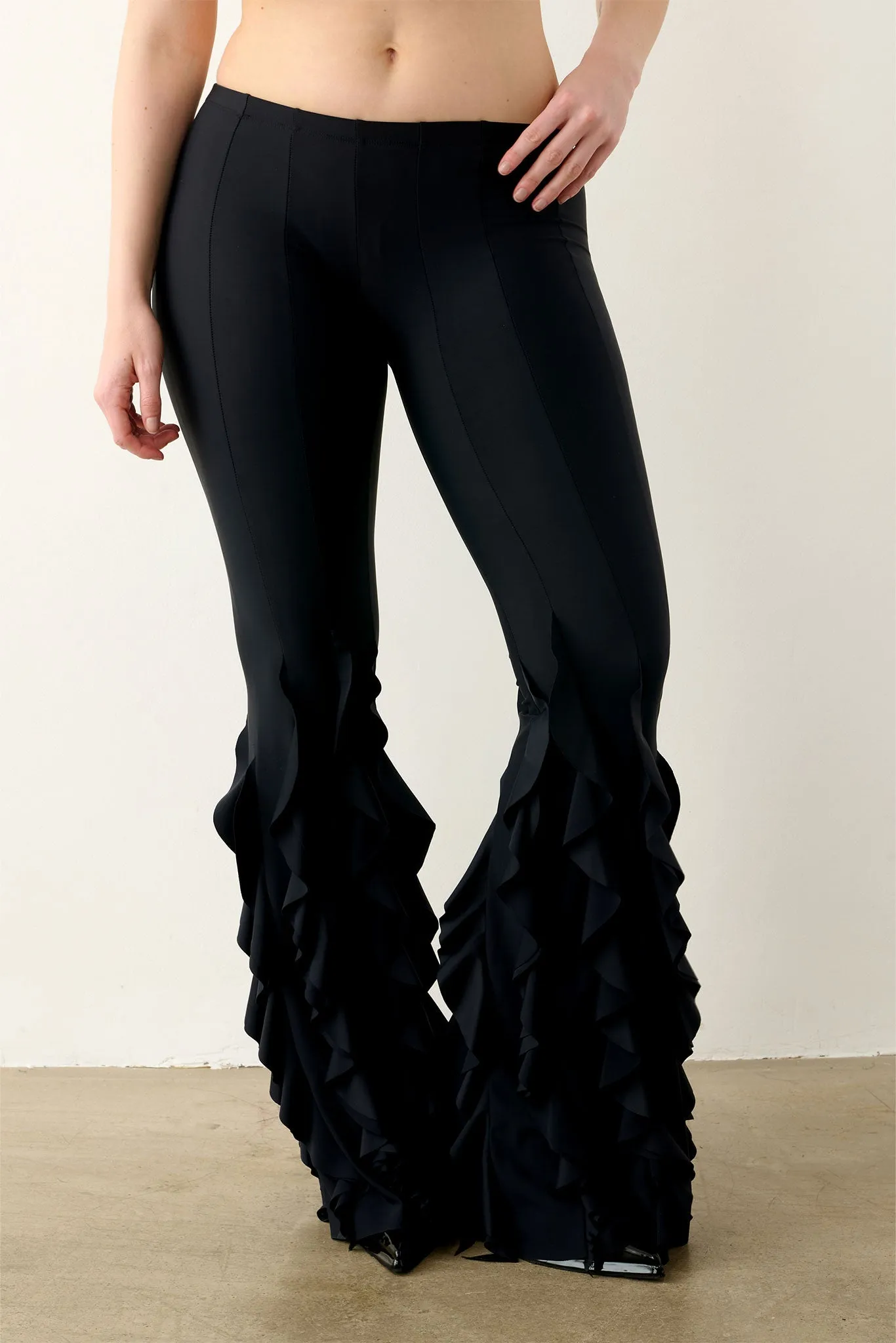 Rhonda Ruffle Trousers Black
