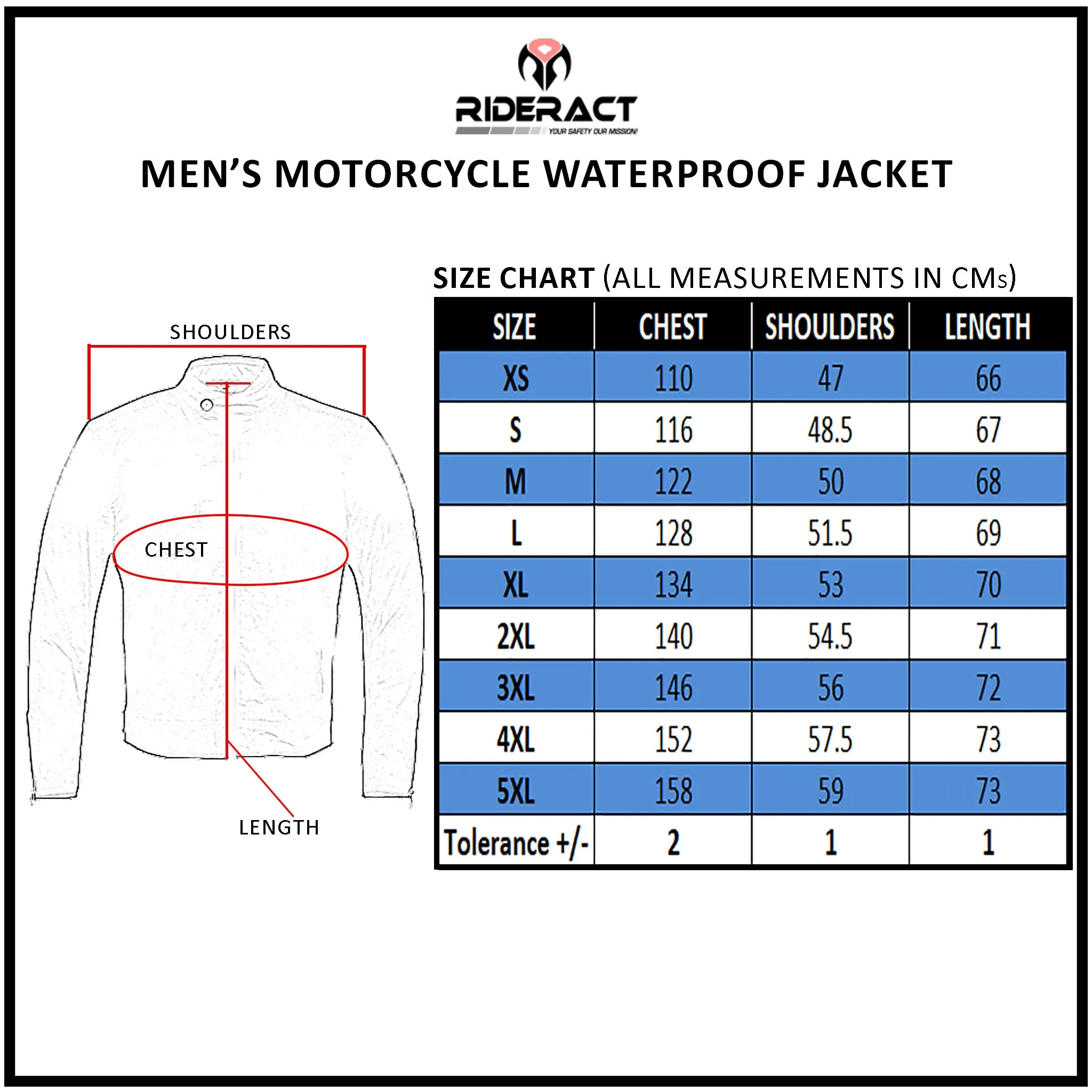 RIDERACT® Waterproof Textile Motorcycle jacket Dominator Motorbike Jacket
