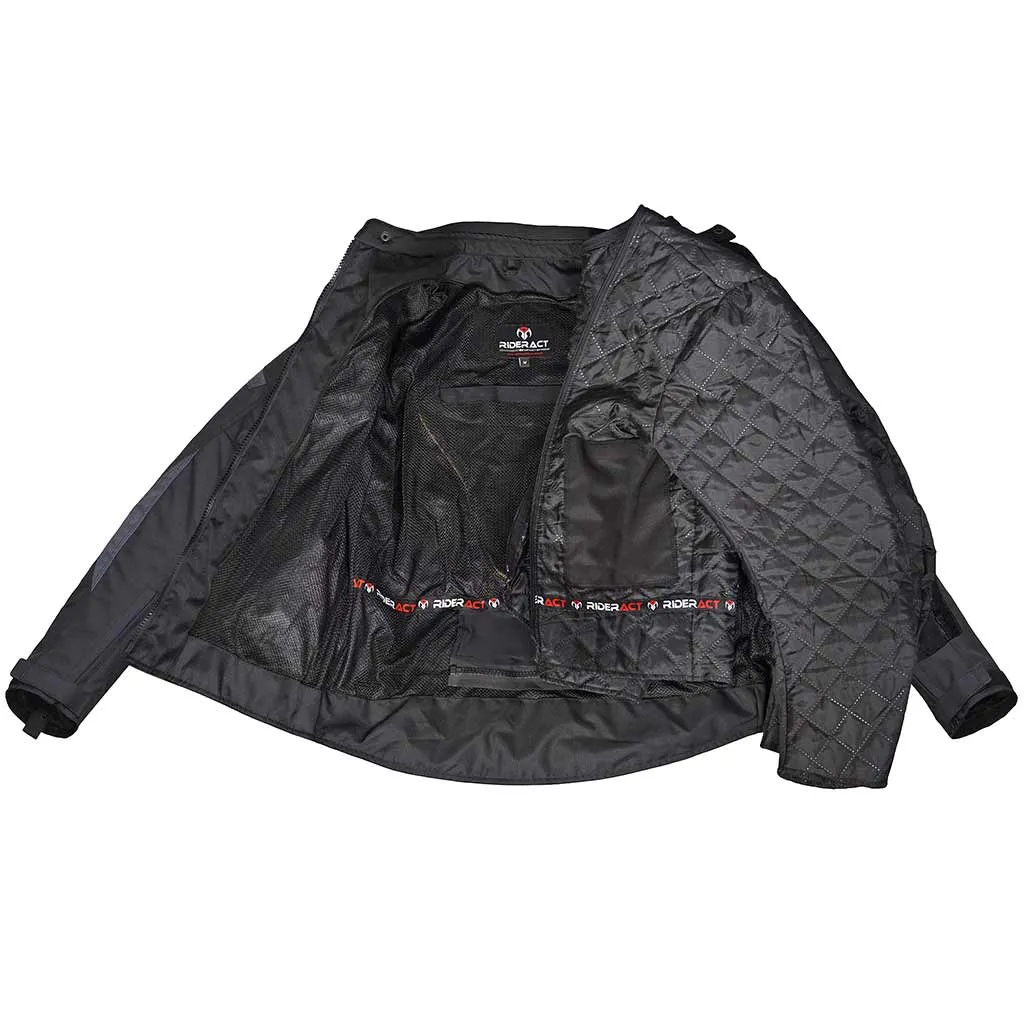 RIDERACT® Waterproof Textile Motorcycle jacket Dominator Motorbike Jacket