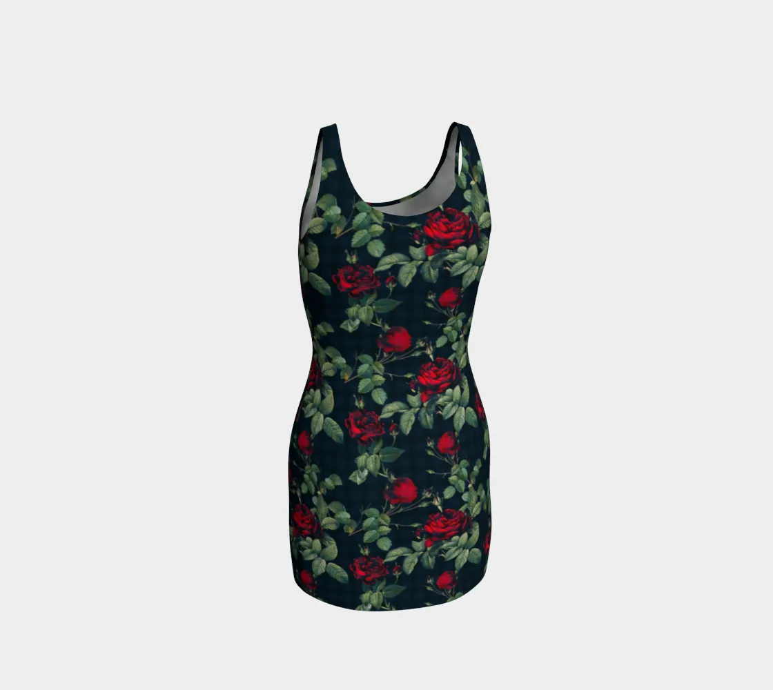 Rose Print Bodycon Dress