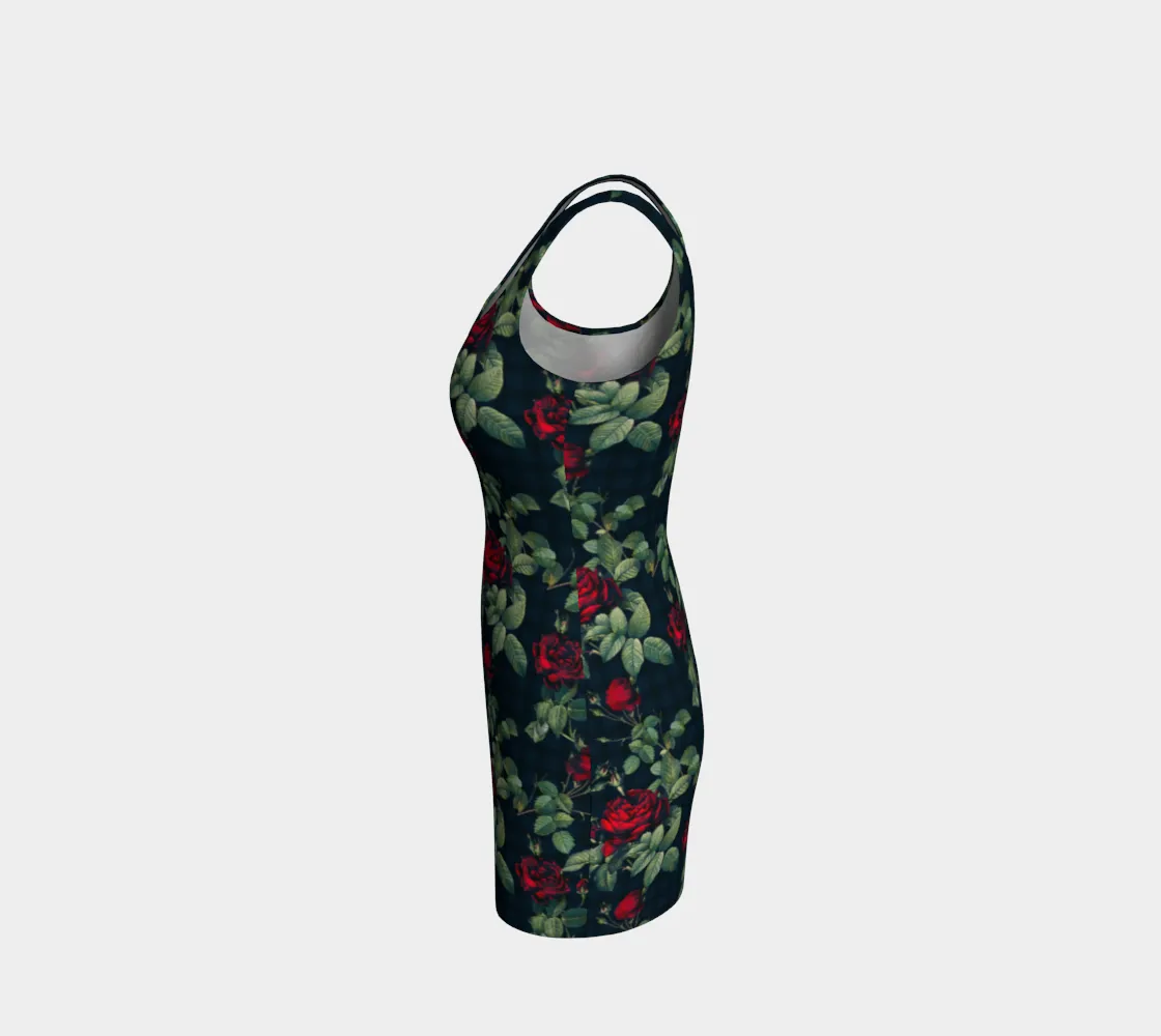 Rose Print Bodycon Dress