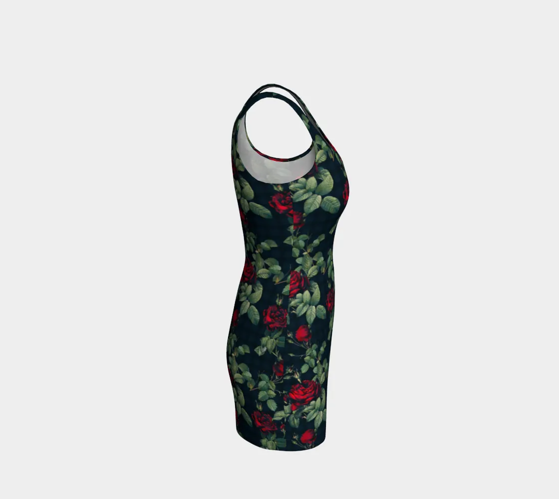 Rose Print Bodycon Dress