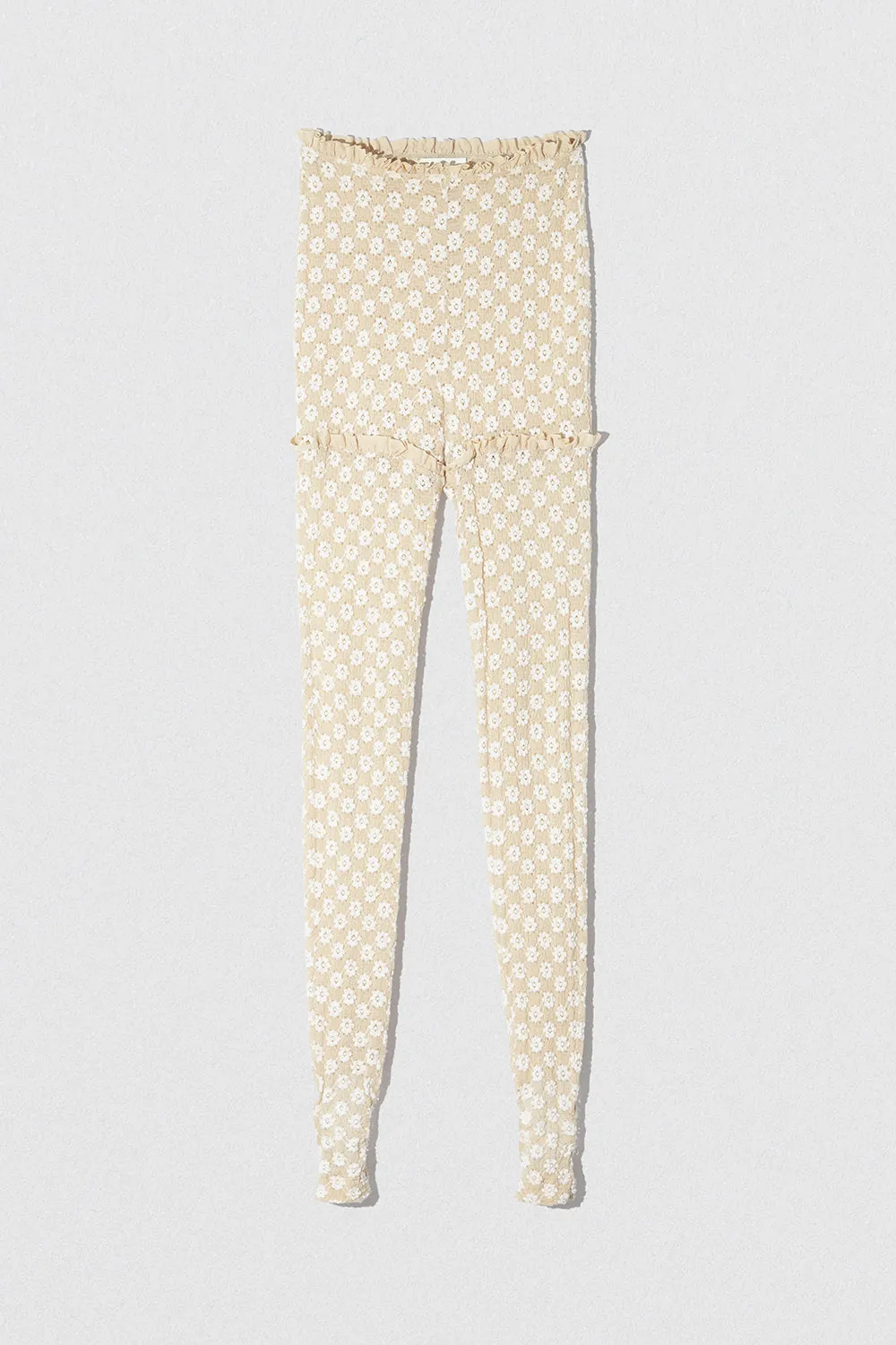 Rubi Leggings Beige Floral Lace
