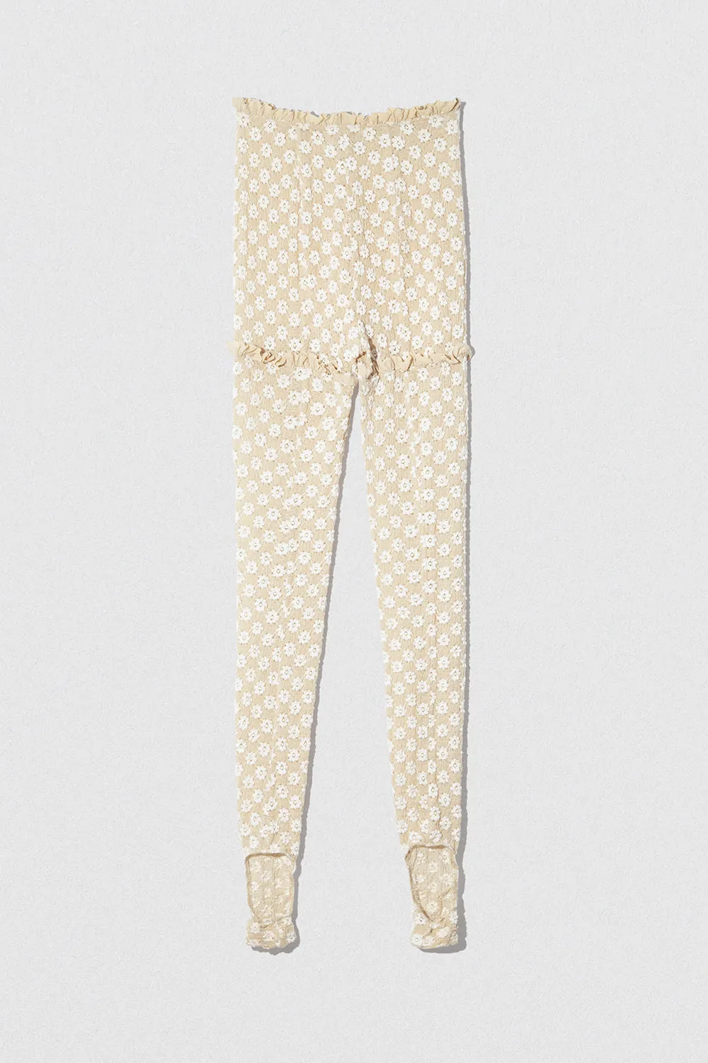 Rubi Leggings Beige Floral Lace
