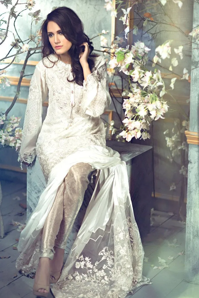 Rungrez Czarina - Surreal Luster Chiffon & Silk Collection – Ivory Clouds (Limited Edition)