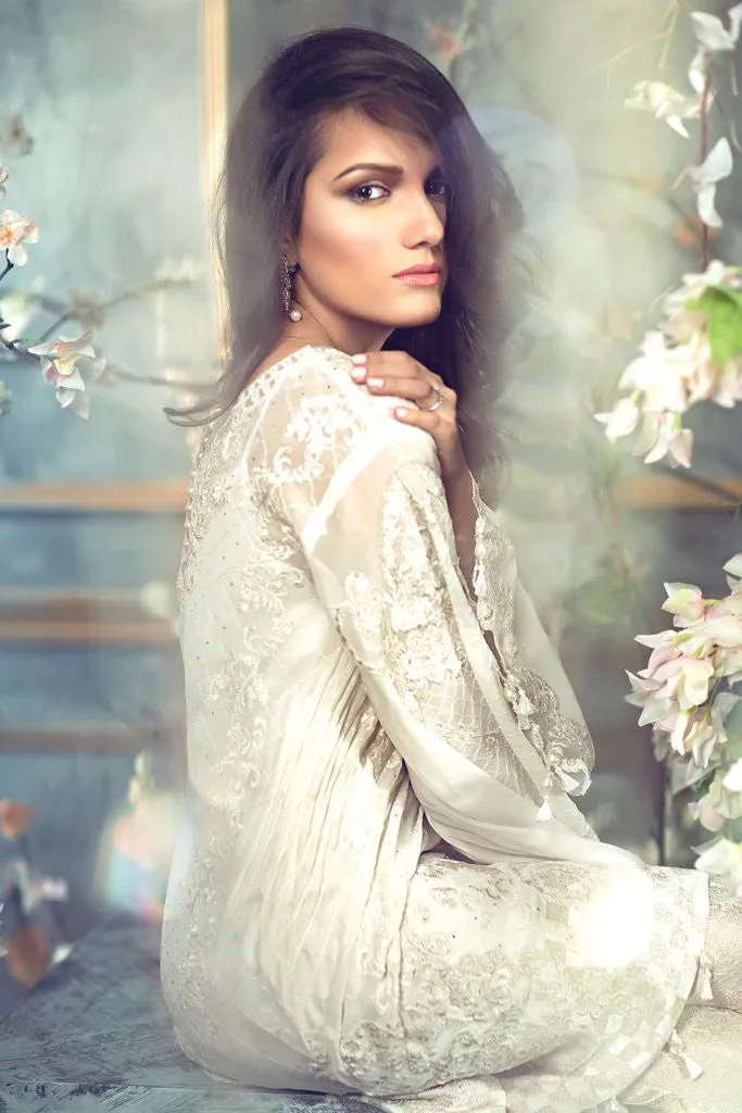 Rungrez Czarina - Surreal Luster Chiffon & Silk Collection – Ivory Clouds (Limited Edition)