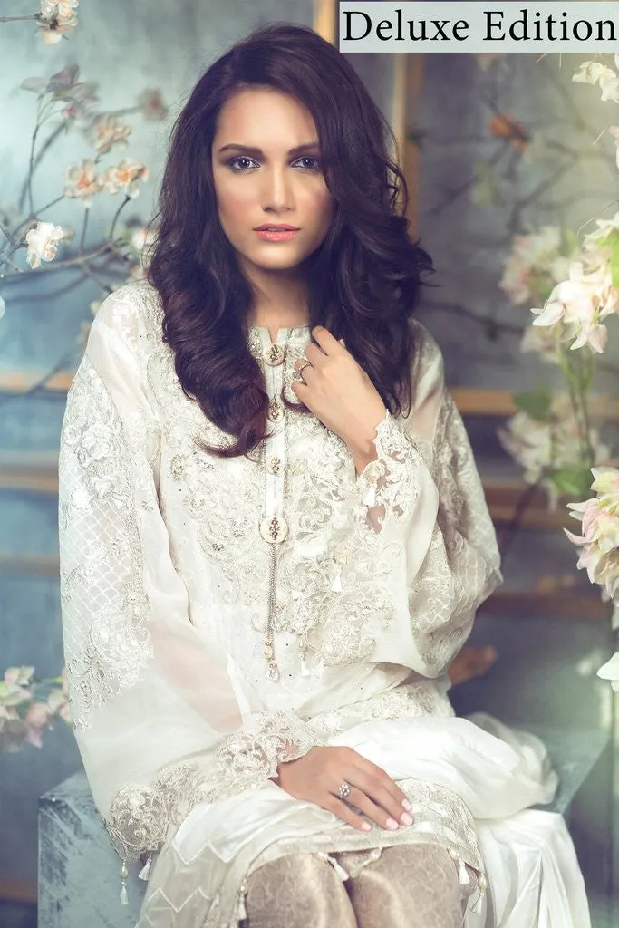 Rungrez Czarina - Surreal Luster Chiffon & Silk Collection – Ivory Clouds (Limited Edition)