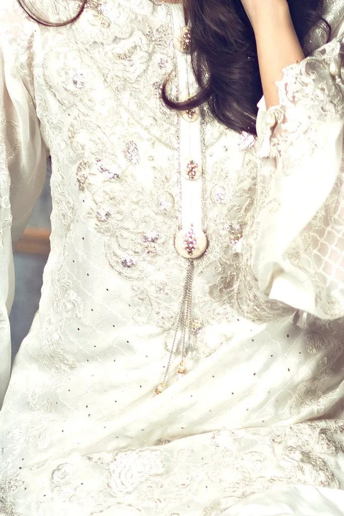 Rungrez Czarina - Surreal Luster Chiffon & Silk Collection – Ivory Clouds (Limited Edition)