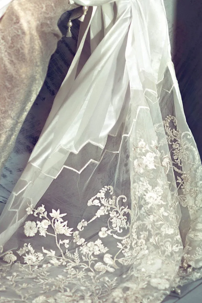 Rungrez Czarina - Surreal Luster Chiffon & Silk Collection – Ivory Clouds (Limited Edition)