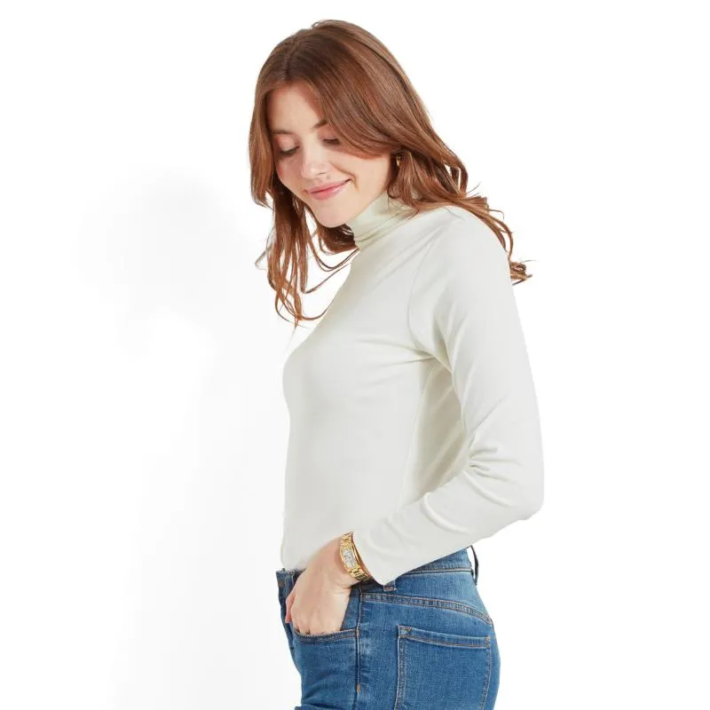 Schoffel Rosedale Ladies Cotton Roll Neck - Soft White