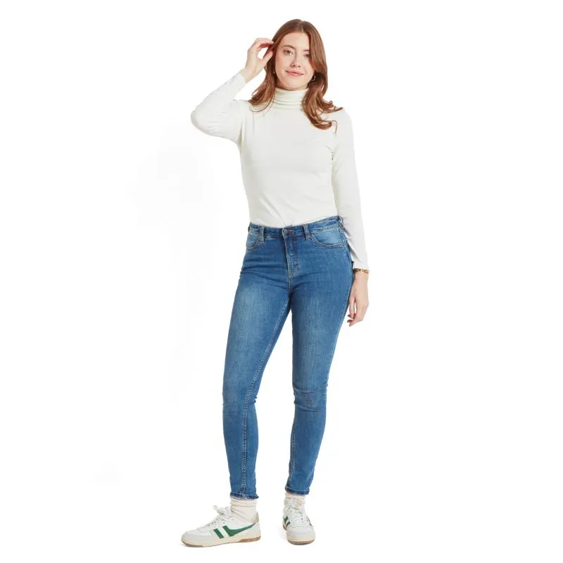 Schoffel Rosedale Ladies Cotton Roll Neck - Soft White