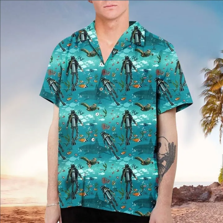 Scuba Hawaiian Shirt for men and women, Scuba Shirt For Scuba Lover, Perfect Gift Ideas For Scuba Lover