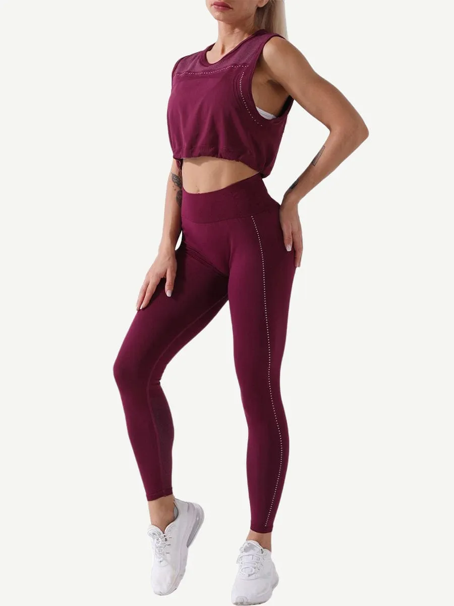 Seamless Sports Tank Top and High Waisted Leggings