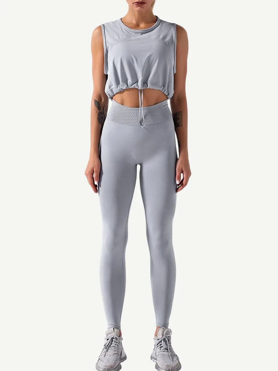 Seamless Sports Tank Top and High Waisted Leggings