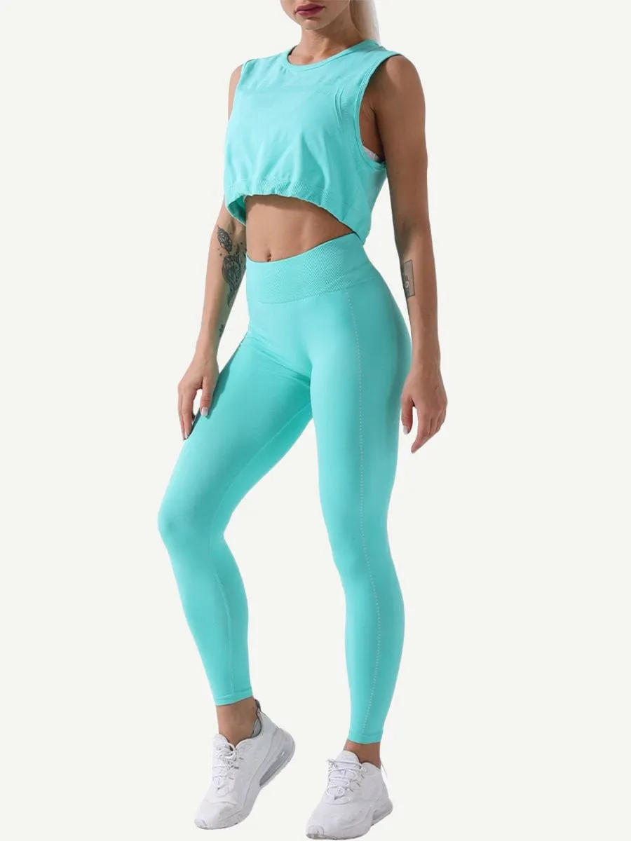 Seamless Sports Tank Top and High Waisted Leggings