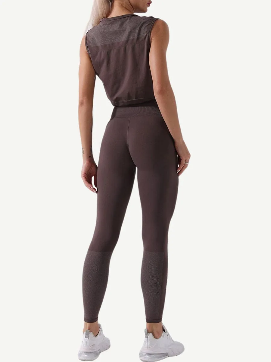 Seamless Sports Tank Top and High Waisted Leggings