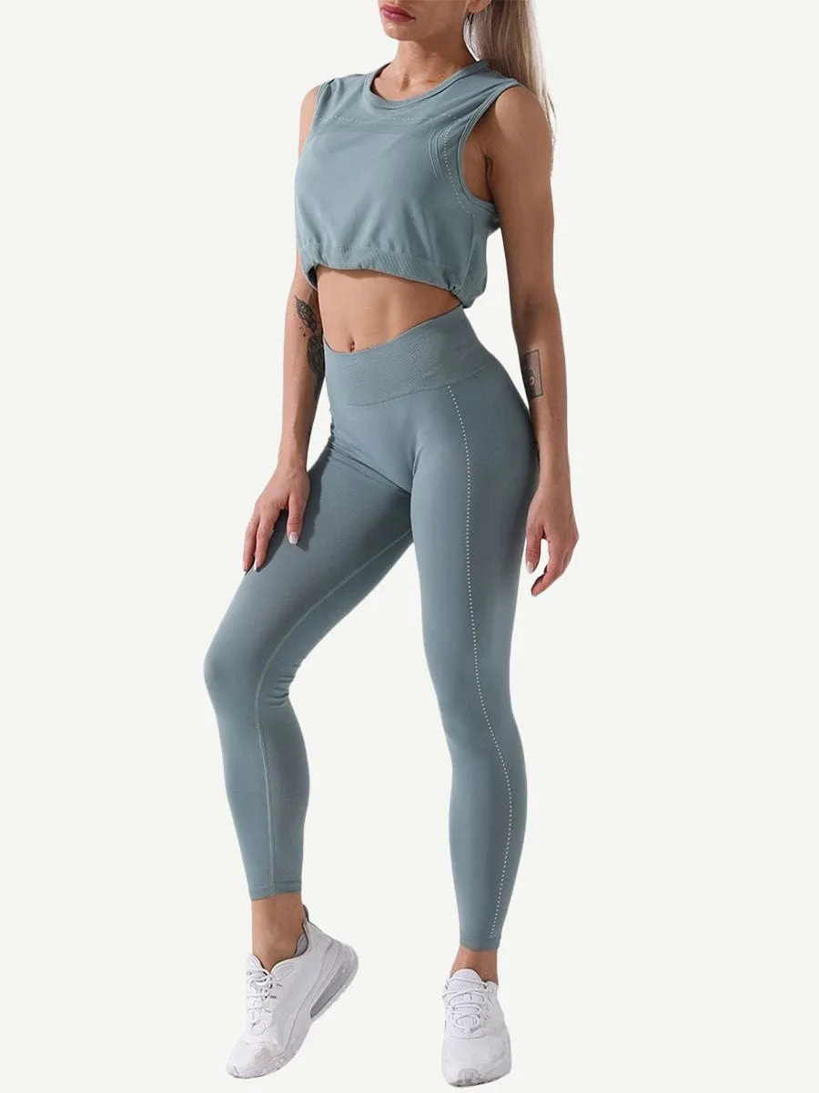 Seamless Sports Tank Top and High Waisted Leggings
