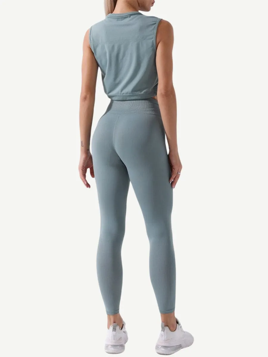 Seamless Sports Tank Top and High Waisted Leggings
