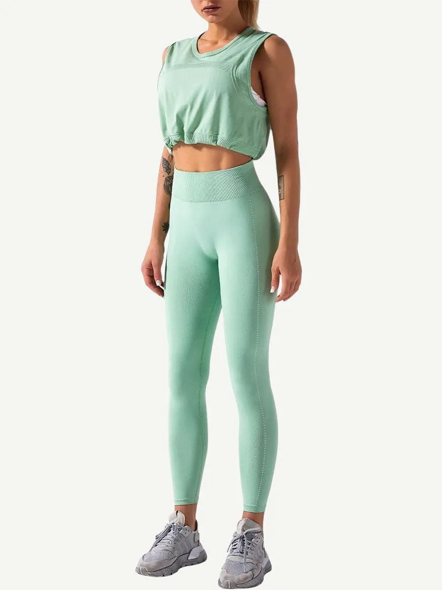 Seamless Sports Tank Top and High Waisted Leggings