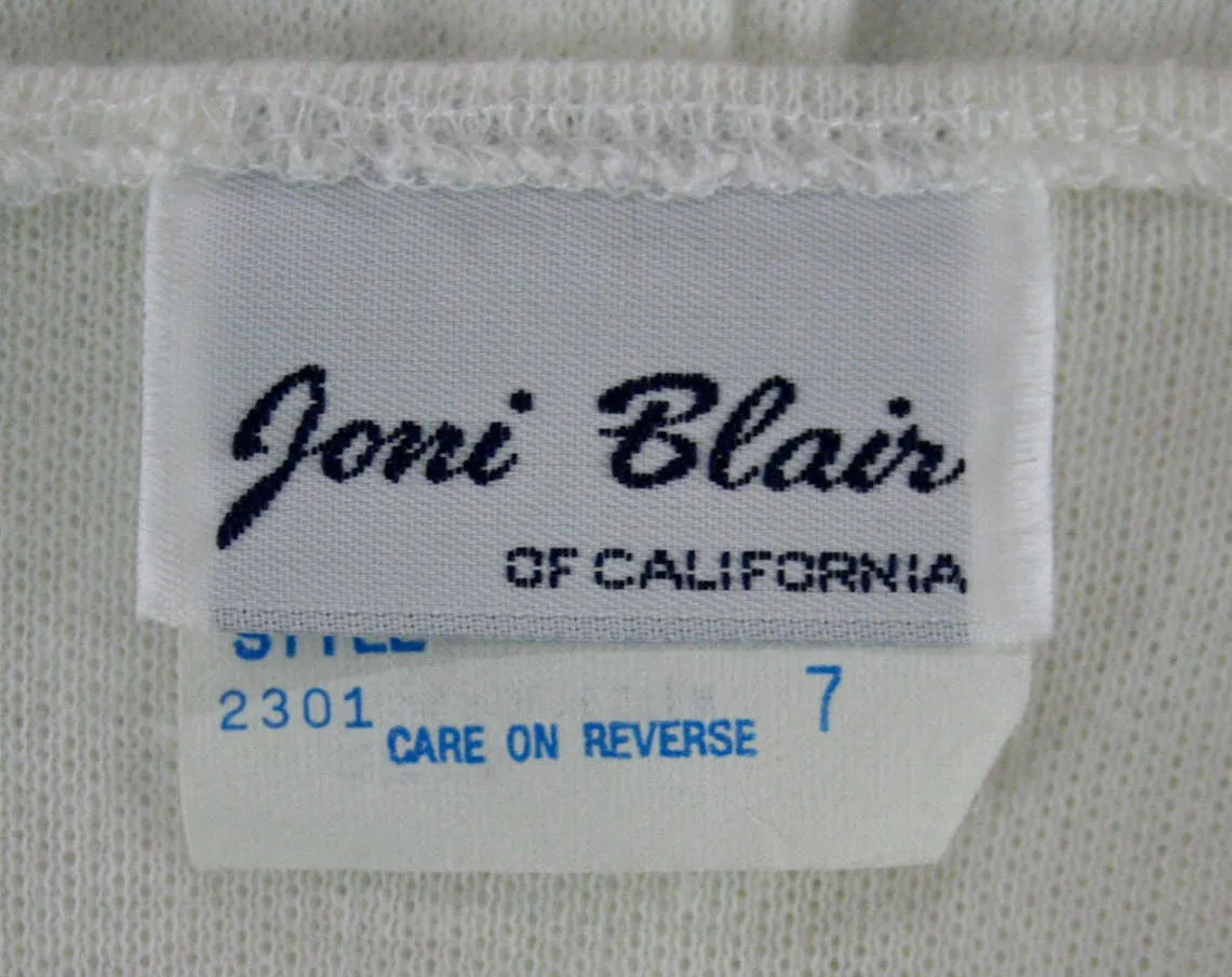 Size 6 1980s Dress - Sexy White 80s Dress - Jersey Knit - Pearl Studs - 40s Look - Joni Blair California - Long Sleeve - Bust to 36 - 42237