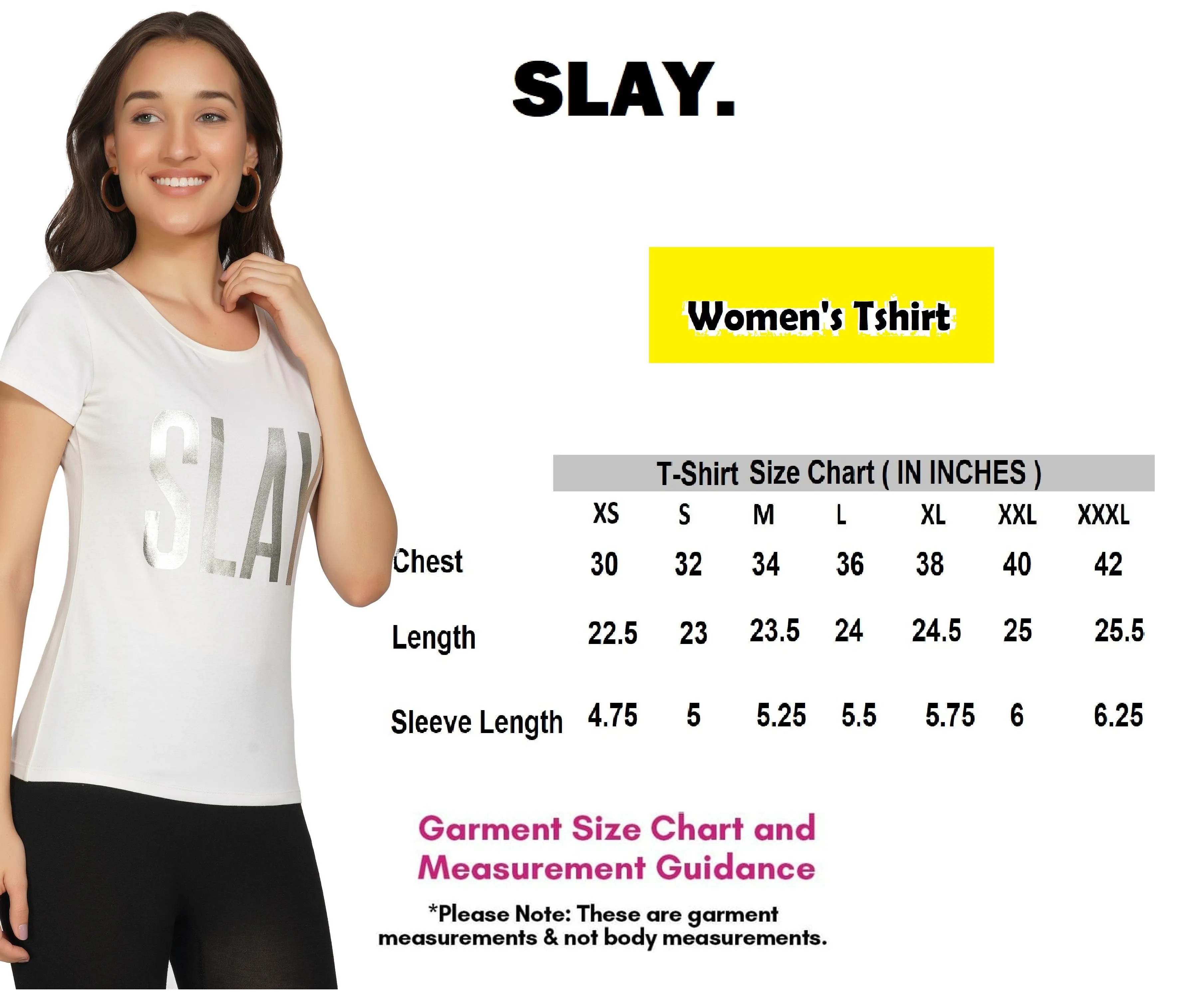 SLAY. Women's Limited Edition Silver Foil Printed T-shirt Matte Finish