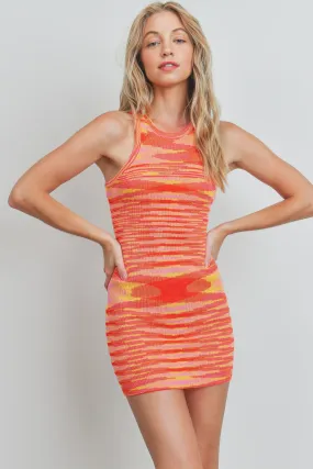 SLEEVELESS KNIT MINI DRESS