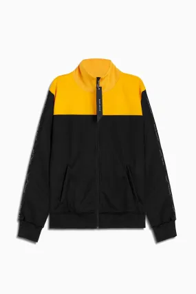 slim track jacket / black   yellow   black