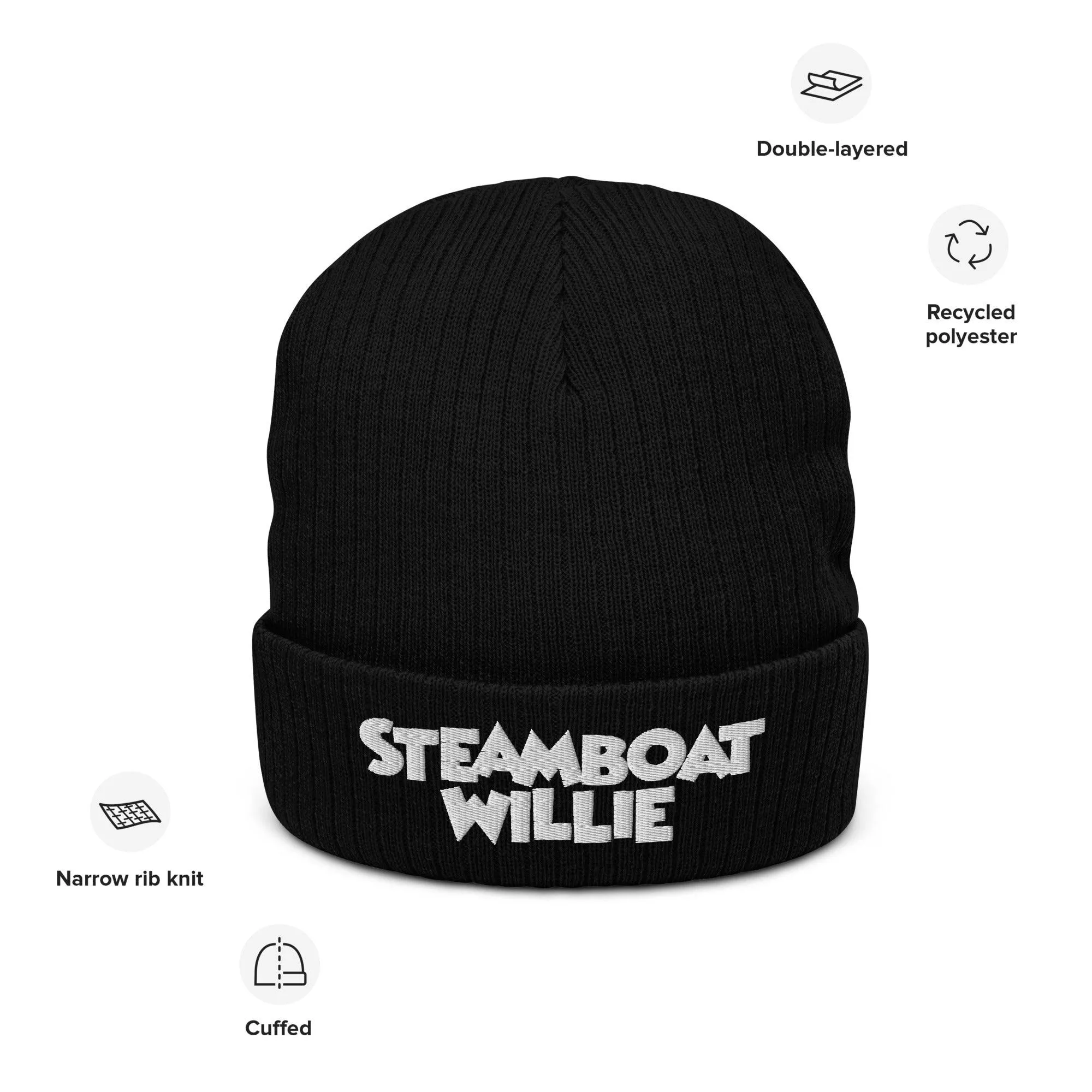 Steamboat Willie Ribbed Knit Beanie