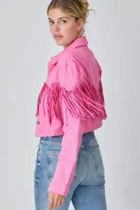 Stockyard Fringe Jacket - Fuchsia