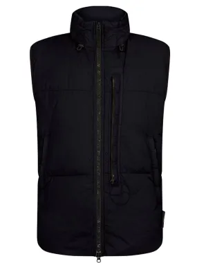 STONE ISLAND garment dyed crinkle gilet navy