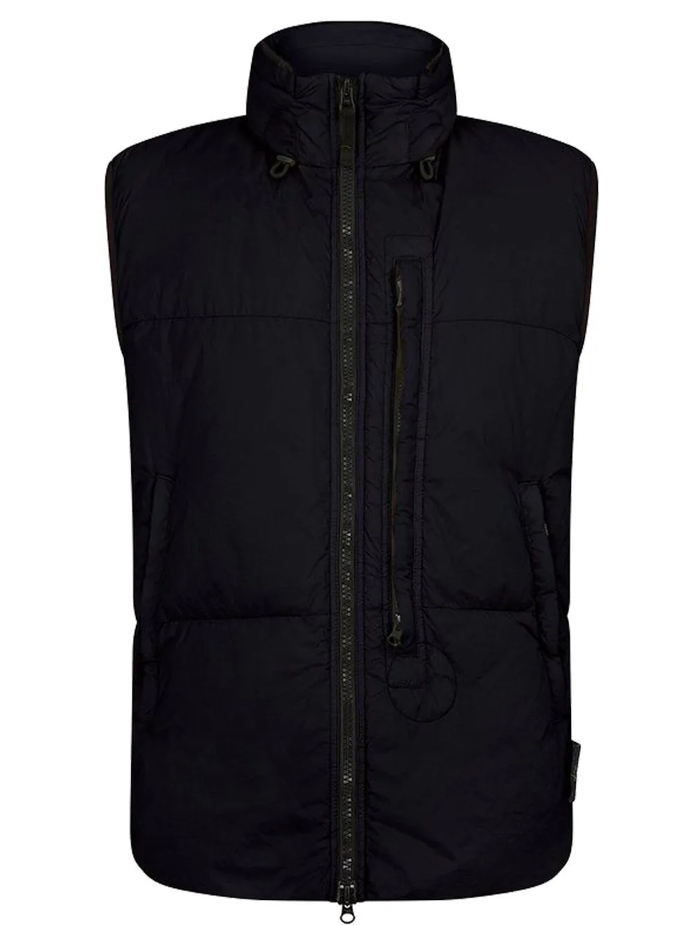 STONE ISLAND garment dyed crinkle gilet navy