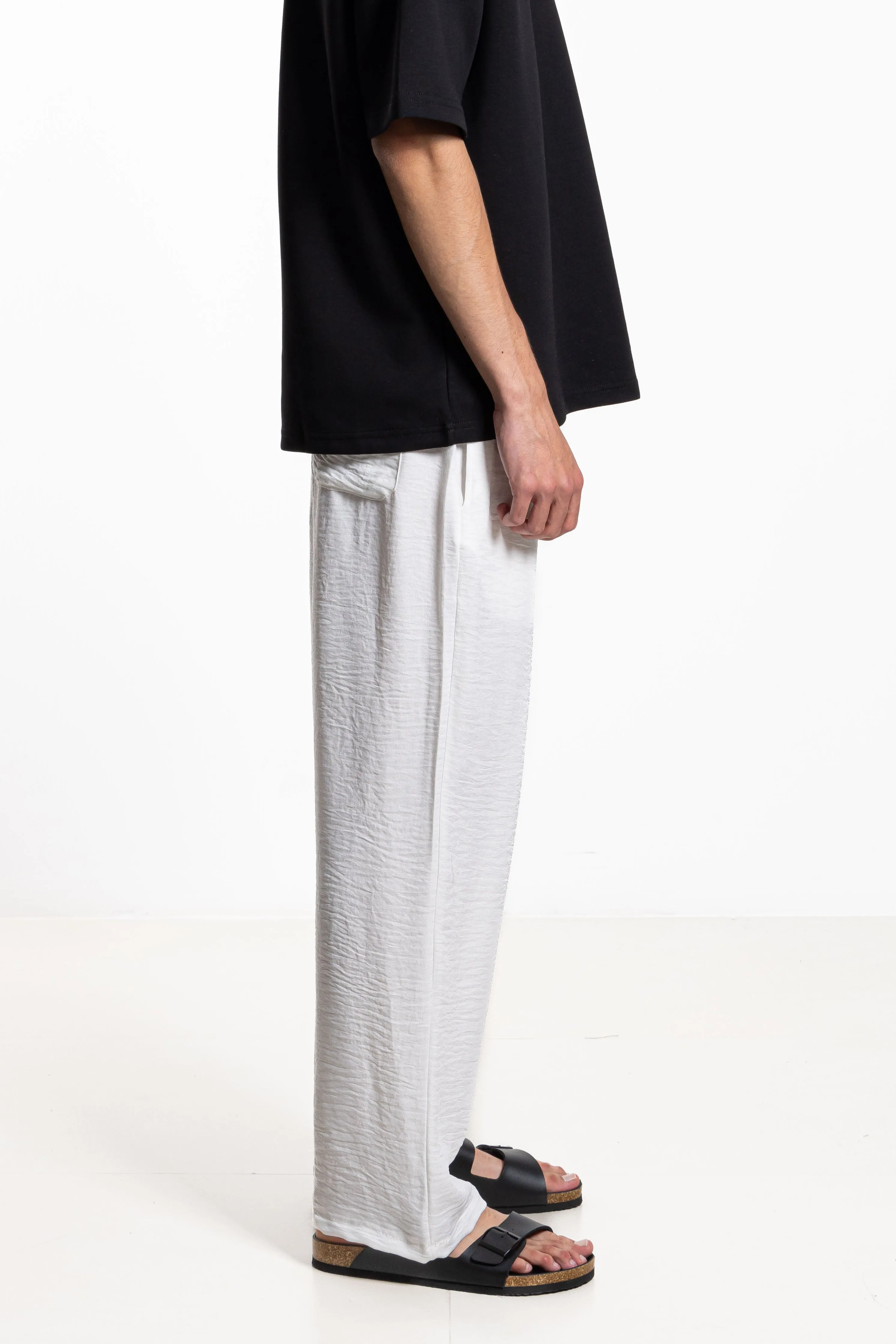 STRAIGHT FIT SOFT JOGGER WAIST TROUSERS