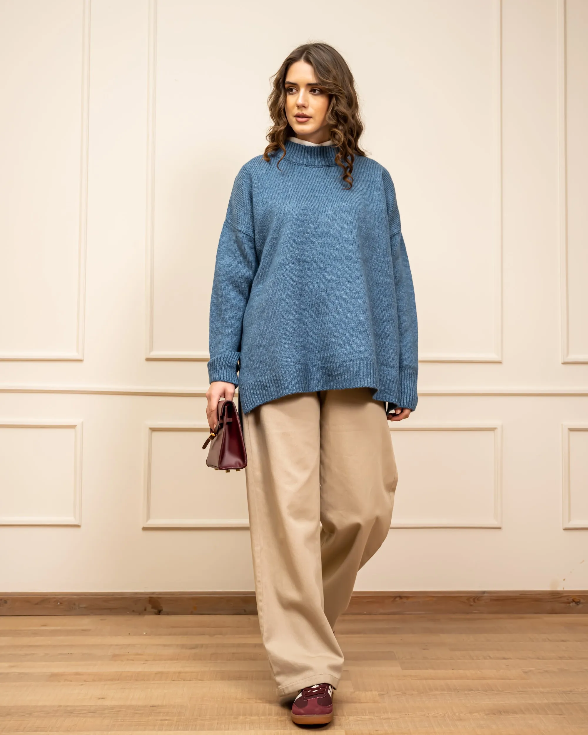 STRAIGHT GABARDINE PANT -BEIGE